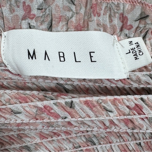 Mabel Daphne Ditsy Flower Ruffe Trim Smocked‎ Midi Long Tube Dress Pink Large - Picture 12 of 15